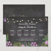 vrijgezellenfeest Chalk Paars Itinerary Bacheloret Programmakaart (Voorkant / Achterkant)