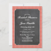 Vrijgezellenfeest Chalk Party Rustic Red Check Uit Kaart (Voorkant)