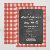 Vrijgezellenfeest Chalk Party Rustic Red Check Uit Kaart (Voorkant / Achterkant)