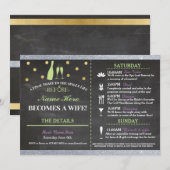 Vrijgezellenfeest Chalk reisroute Bachelorette Uit Kaart (Voorkant / Achterkant)