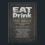 vrijgezellenfeest Chalkboard Gold Effect Funny  Kaart<br><div class="desc">vrijgezellenfeest Chalkboard Gold Effect Funny  uitnodigingen. Elegant stijlvol,  ,  maar modern gouden effect (geen folie),  bruin karton doucheuitnodigingen. Ze hebben een mooie witte en gouden typografie. Wij adviseren eerst het opdracht geven tot van één uitnodigingssteekproef om te zien hoe het wanneer gedrukt kijkt. Deze bruiddoucheuitnodiging is ontworpen op http://www.superdazzle.com</div>