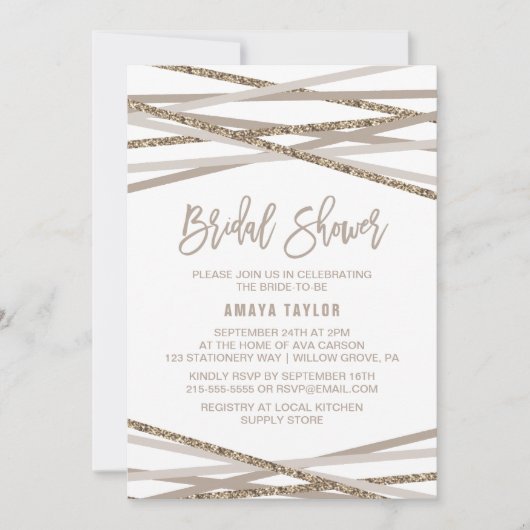 Vrijgezellenfeest Champagne en Ivory Streamers Kaart (Voorkant)