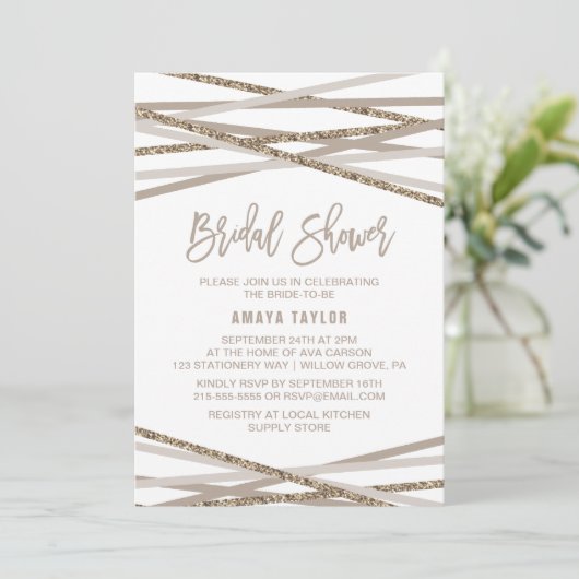 Vrijgezellenfeest Champagne en Ivory Streamers Kaart (Staand voorkant)