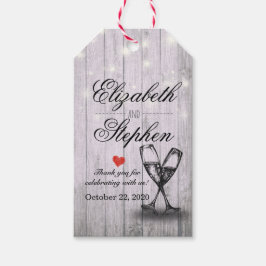Vrijgezellenfeest Champagne Glasses Wood String Li Cadeaulabel