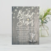 Vrijgezellenfeest Champagne Glasses Wood String Li Kaart (Staand voorkant)