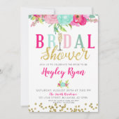 Vrijgezellenfeest Champagne Pink & Mint Flowers Kaart (Voorkant)