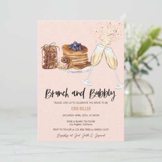 Vrijgezellenfeest Champagne | Uitnodigingen in Bru (Staand voorkant)