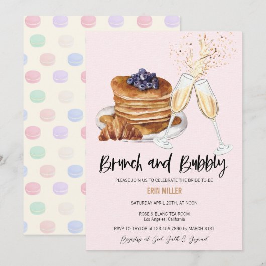 Vrijgezellenfeest Champagne | Uitnodigingen in Bru (Voorkant / Achterkant)