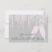 Vrijgezellenfeest Champaigne Glass Bubbles Grey Pi Kaart (Voorkant)