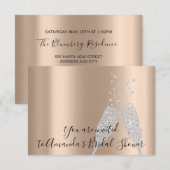 Vrijgezellenfeest Champaigne Glass Bubbles Silver  Kaart (Voorkant / Achterkant)