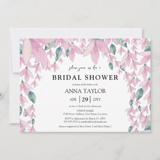 Vrijgezellenfeest Charming Floral Wisteria Kaart (Voorkant)