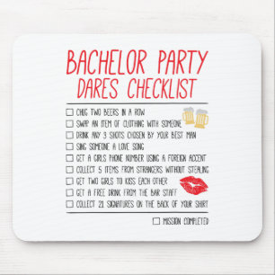 Vrijgezellenfeest checklist Funny Wedding Groom Muismat