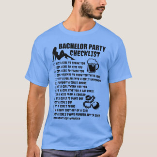 Vrijgezellenfeest Checklist Vriend Retro T-shirt