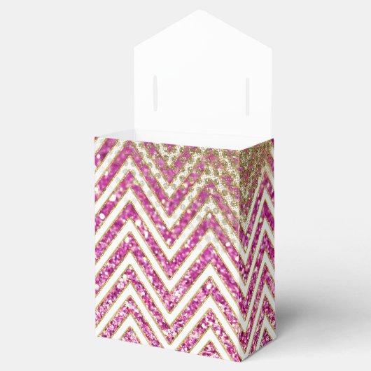 Vrijgezellenfeest Chevron Striped Jewel Glitter Fa Bedankdoosjes (Geopend)