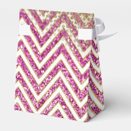 Vrijgezellenfeest Chevron Striped Jewel Glitter Fa Bedankdoosjes (Achterkant)