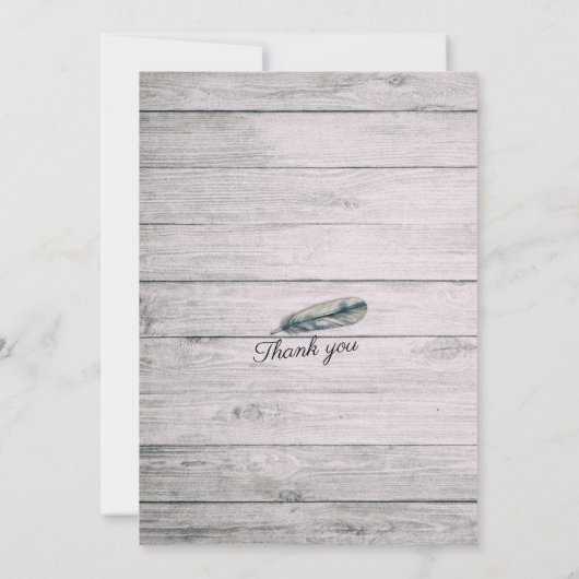 Vrijgezellenfeest Chic Boho Floral Feather Rustic  Kaart (Achterkant)