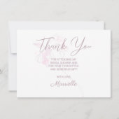 vrijgezellenfeest Chic Waterverf Blush Pink Floral Bedankkaart (Achterkant)