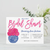 Vrijgezellenfeest Chinoiserie Chic Invitation Kaart (Staand voorkant)