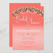 Vrijgezellenfeest chique levende koraal ombre blad kaart (Voorkant / Achterkant)