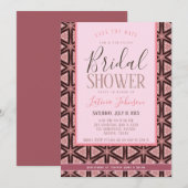 Vrijgezellenfeest Choc roze geometrische patronen Kaart (Voorkant / Achterkant)