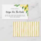 Vrijgezellenfeest Citroen Thema Recept Aanvraag Ka Informatiekaartje (Voorkant / Achterkant)