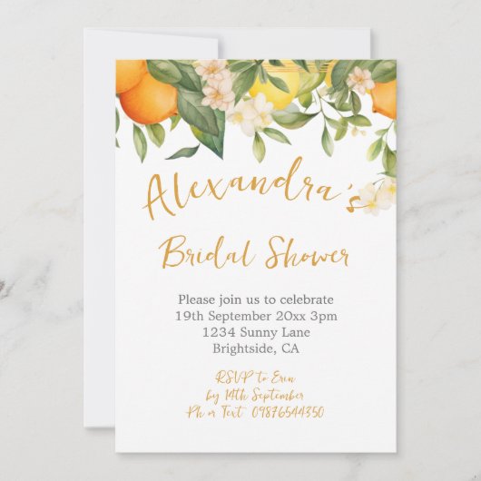 Vrijgezellenfeest Citroenen Sinaasappels Citrus Fl Kaart (Voorkant)