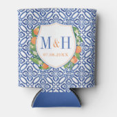 Vrijgezellenfeest Citrus Fruit Blue Tegels Blikjeskoeler (Voorkant)