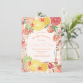 Vrijgezellenfeest Citrus Fruit & Flowers Kaart (Staand voorkant)