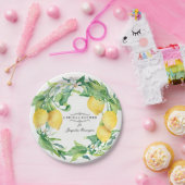 Vrijgezellenfeest Citrus Lemon Bloemblad Krans Art Papieren Bordje (Feest)