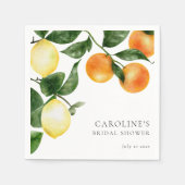 Vrijgezellenfeest Citrusvruchten Waterverf groen Servet (Voorkant)