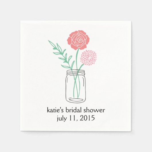 Vrijgezellenfeest Cocktail Napkin, Botanische Maso Servet (Voorkant)