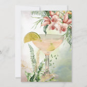 Vrijgezellenfeest Cocktail Thing Tropical Flower Kaart (Achterkant)
