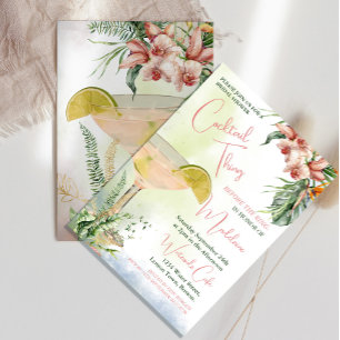 Vrijgezellenfeest Cocktail Thing Tropical Flower Kaart