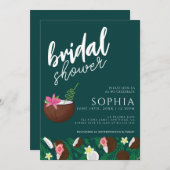 Vrijgezellenfeest Coconut Emerald Green Wedding Mo Kaart (Voorkant / Achterkant)