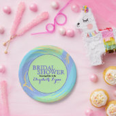 Vrijgezellenfeest Colorful Abstract pastel Papieren Bordje (Feest)