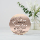 Vrijgezellenfeest Confetti Roos Gold Kaart (Staand voorkant)