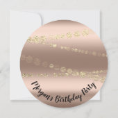 Vrijgezellenfeest Confetti Roos Gold Kaart (Achterkant)