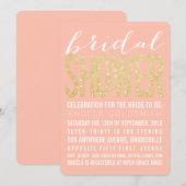 vrijgezellenfeest Coral Gold Glitter Typografie Kaart (Voorkant / Achterkant)