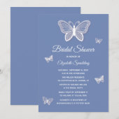 vrijgezellenfeest Cornflower Blue & White Butterfl Kaart (Voorkant / Achterkant)