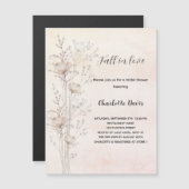 Vrijgezellenfeest Cream Wildflower herfst Love Lux Magnetische Uitnodiging (Voorkant / Achterkant)