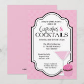 vrijgezellenfeest Cupcakes en Cocktails Kaart (Voorkant / Achterkant)