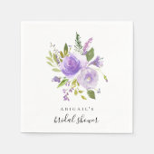 Vrijgezellenfeest Custom servetten Lila Bloemen Wa (Voorkant)