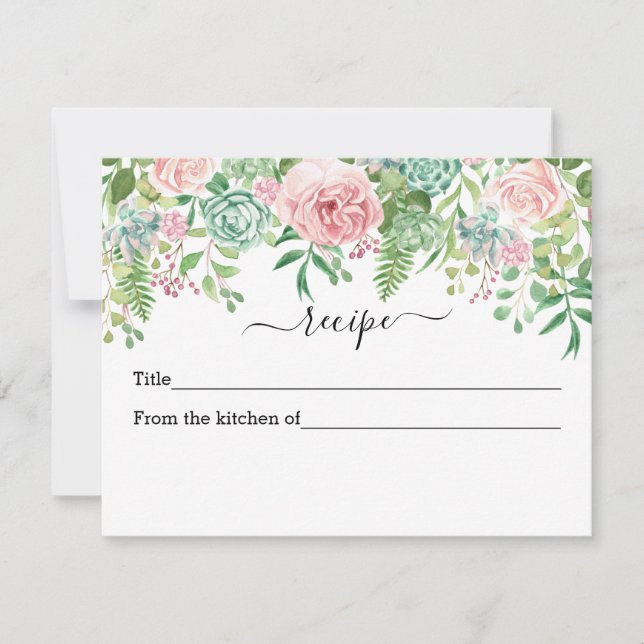 Vrijgezellenfeest Cute Floral Fab Recipcard (Voorkant)