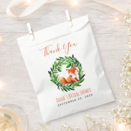 Vrijgezellenfeest Cute Fox Greenery Wreath Waterve Bedankzakje
