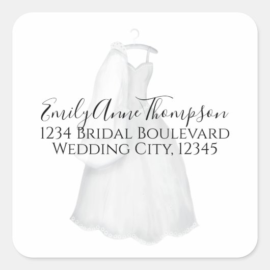 Vrijgezellenfeest Cute Vintage Wedding Elegant Gow Vierkante Sticker (Voorkant)