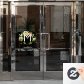  Vrijgezellenfeest Daisies Wreath Girl Monogram Raamsticker (Kantoordeur)