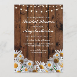 vrijgezellenfeest Daisy Wood Rustic Floral Invite Kaart