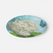 Vrijgezellenfeest Damask White Hydrangea Butterfly Papieren Bordje (Gekanteld)