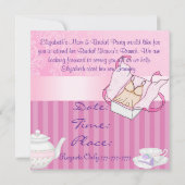 vrijgezellenfeest Damasontwerp theepot- en Teacup- Kaart (Achterkant)