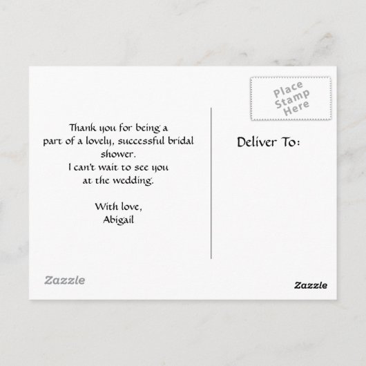 Vrijgezellenfeest Dank u Briefkaart (Achterkant)